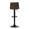 Barová židle Autronic Židle barová, hnědá látka v imitaci broušené kůže, černá podnož, výškově stavitelná (AUB-806 BR3) (7)