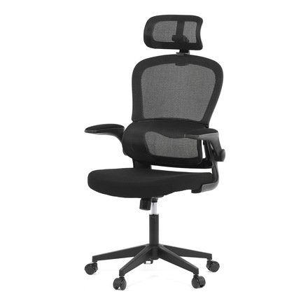 Kancelářská židle Autronic Židle kancelářská, černý mesh, černý plast, nastavitelný podhlavník, bederní opěrka (KA-E530 BK)