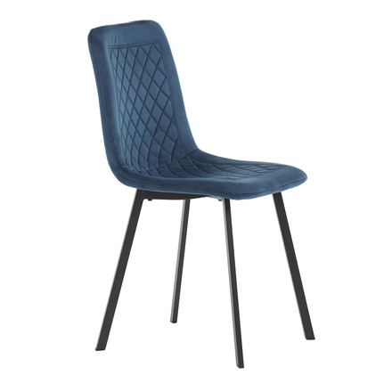 Moderní jídelní židle Autronic Židle jídelní, modrý samet, kov černý mat (DCL-973 BLUE4) (12)