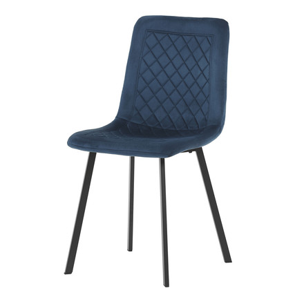 Moderní jídelní židle Autronic Židle jídelní, modrý samet, kov černý mat (DCL-973 BLUE4) (3)