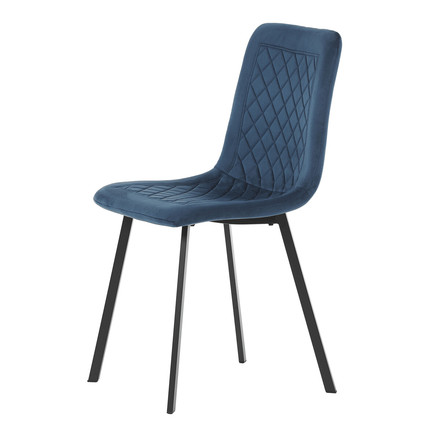 Moderní jídelní židle Autronic Židle jídelní, modrý samet, kov černý mat (DCL-973 BLUE4) (4)