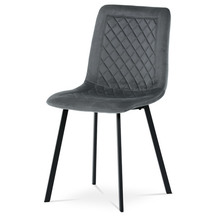 Moderní jídelní židle Autronic Židle jídelní, šedý samet, kov černý mat (DCL-973 GREY4)