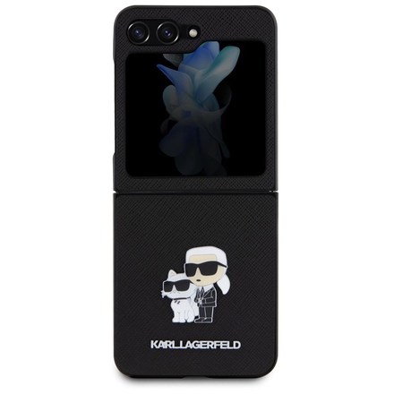 Kryt na mobil Karl Lagerfeld PU Saffiano Karl and Choupette NFT na Samsung Galaxy Z Flip 5 - černý