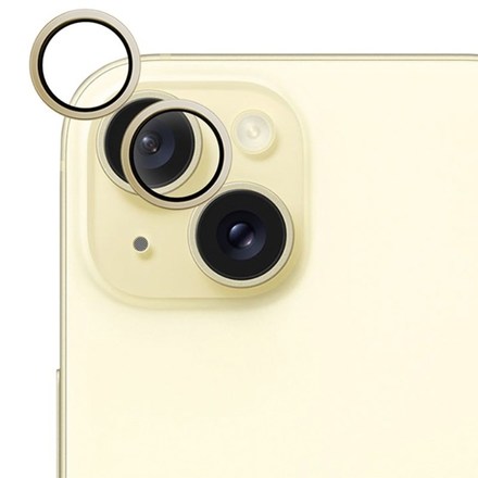 Tvrzené sklo Epico Aluminium Lens Protector na Apple iPhone 15/ 15 Plus - žluté