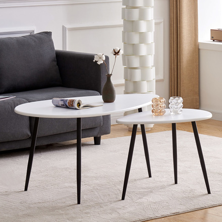 Konferenční stůl Autronic Konferenční stůl, MDF deska, bilý matt, černý kov (AF-3011 WT) (9)