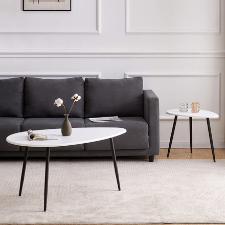 Konferenční stůl Autronic Konferenční stůl, MDF deska, bilý matt, černý kov (AF-3011 WT) (8)