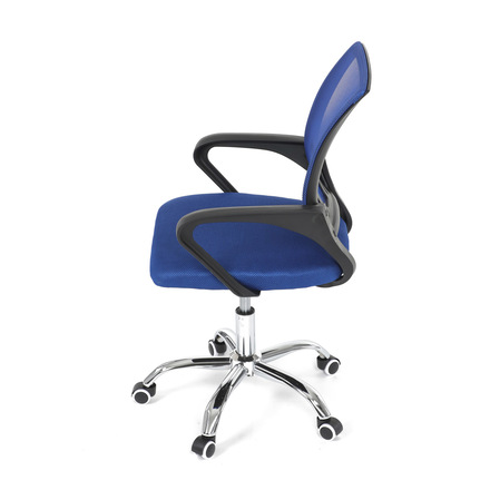 Kancelářská židle Autronic potah modrá látka MESH a síťovina MESH, výškově nastavitelná, kovový chromovaný kříž (KA-L103 BLUE) (15)