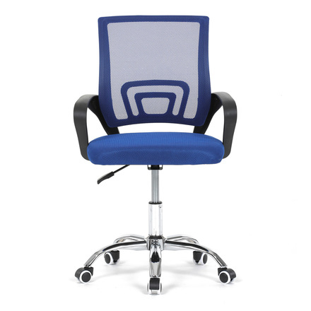 Kancelářská židle Autronic potah modrá látka MESH a síťovina MESH, výškově nastavitelná, kovový chromovaný kříž (KA-L103 BLUE) (1)