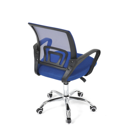 Kancelářská židle Autronic potah modrá látka MESH a síťovina MESH, výškově nastavitelná, kovový chromovaný kříž (KA-L103 BLUE) (19)