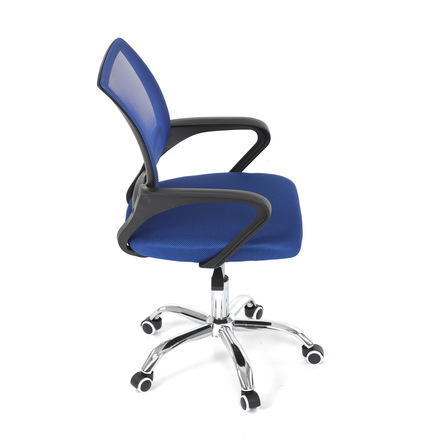 Kancelářská židle Autronic potah modrá látka MESH a síťovina MESH, výškově nastavitelná, kovový chromovaný kříž (KA-L103 BLUE) (21)