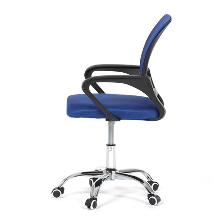 Kancelářská židle Autronic potah modrá látka MESH a síťovina MESH, výškově nastavitelná, kovový chromovaný kříž (KA-L103 BLUE) (4)