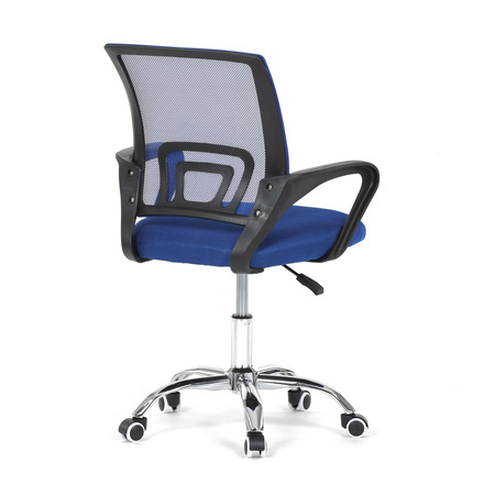 Kancelářská židle Autronic potah modrá látka MESH a síťovina MESH, výškově nastavitelná, kovový chromovaný kříž (KA-L103 BLUE) (8)