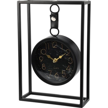 Stolní hodiny Segnale KO-HZ1230040 kovové 20 x 7 cm černá