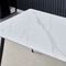 Moderní jídelní stůl Autronic Stůl jídelní 160x90x76 cm, deska slinutý kámen v imitaci matného mramoru, černé kovové nohy (HT-406M WT) (2)