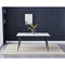 Moderní jídelní stůl Autronic Stůl jídelní 160x90x76 cm, deska slinutý kámen v imitaci matného mramoru, černé kovové nohy (HT-406M WT) (4)