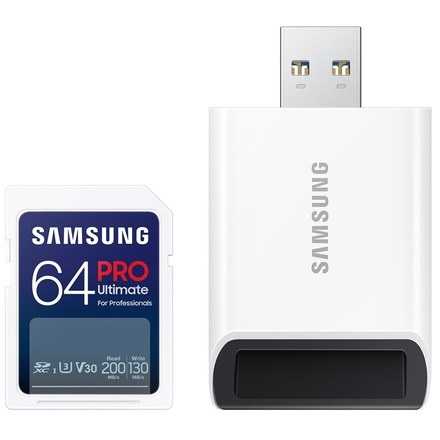 Paměťová karta Samsung SDXC PRO Ultimate 64GB (200R/ 130W) + USB adaptér
