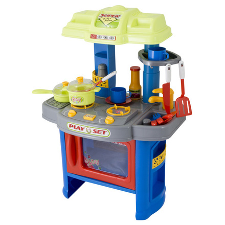 Dětská kuchyňka G21 Kitchen set II. Dětská kuchyňka s příslušenstvím modrá (1)