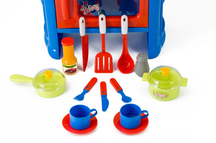 Dětská kuchyňka G21 Kitchen set II. Dětská kuchyňka s příslušenstvím modrá (4)