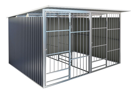 Kotec pro psy G21 KEN 886 - 322 x 275 cm, dvoumístný, šedý