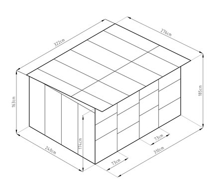 Kotec pro psy G21 KEN 886 - 322 x 275 cm, dvoumístný, šedý (2)