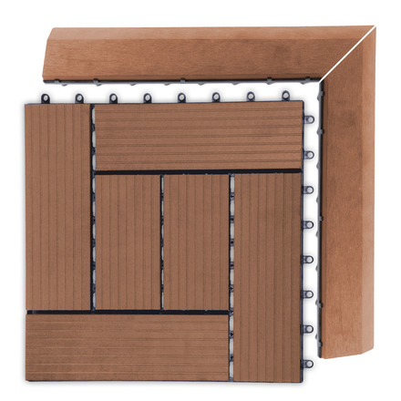 Přechodová lišta pro WPC dlaždice G21 třešeň pro WPC dlaždice, 38,5 x 7,5 cm rohová (levá) (6)