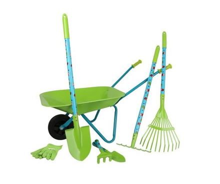 Dětské nářadí Small Foot Set velký zahradní s kolečkem