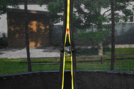 Trampolína G21 SpaceJump, 366 cm, modrá, s ochrannou sítí + schůdky zdarma (1)