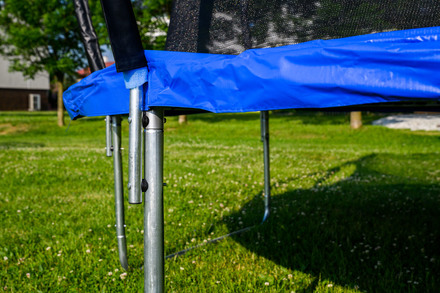 Trampolína G21 SpaceJump, 366 cm, modrá, s ochrannou sítí + schůdky zdarma (3)