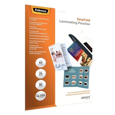 Laminovací fólie Fellowes EasyFold A3, 80mic, lesklé 25ks