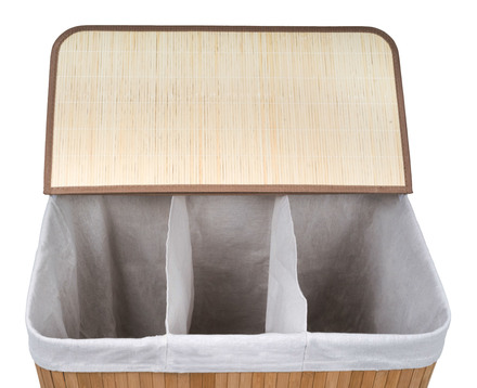 Koš na prádlo G21 150 l s rozdělovači, bambusový s bílým košem (5)