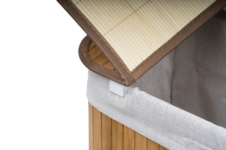 Koš na prádlo G21 150 l s rozdělovači, bambusový s bílým košem (7)