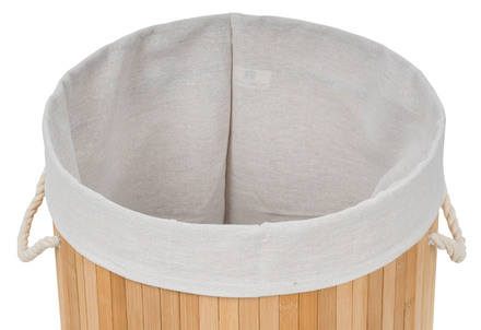 Koš na prádlo G21 72 l, bambusový s bílým košem (6)