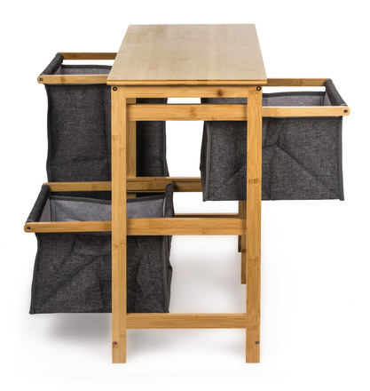 Koš na prádlo G21 38 l s úložnými boxy, bambusový (4)