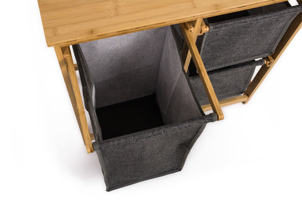 Koš na prádlo G21 38 l s úložnými boxy, bambusový (7)