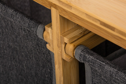 Koš na prádlo G21 38 l s úložnými boxy, bambusový (9)