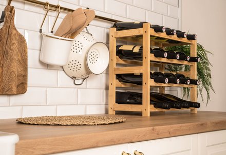 Stojan na víno G21 na 16 lahví, bambusový (8)