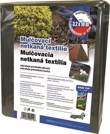 Mulčovací textílie Agro mulčovací, netkaná 3.2 x 10 m, černá