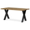 Dřevěný jídelní stůl Autronic Stůl jídelní, 160x90x75 cm, masiv dub, kovové podnoží ve tvaru písmene &amp;quotX&amp;quot , černý lak (DS-X160 DUB) (2)