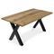 Dřevěný jídelní stůl Autronic Stůl jídelní, 160x90x75 cm, masiv dub, kovové podnoží ve tvaru písmene &amp;quotX&amp;quot , černý lak (DS-X160 DUB) (5)