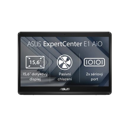 All In One stolní počítač Asus ExpertCenter/E1 (E1600)/15,6&apos;&apos;/FHD/T/N4500/8GB/128GB SSD/UHD/bez OS/Black/2R (E1600WKAT-BA042M)