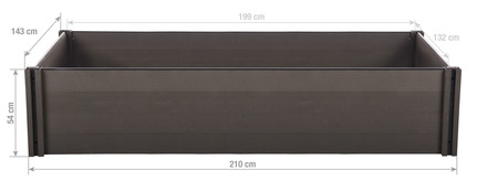 Vyvýšený záhon G21 Crop 210 x 143 x 54, WPC, Eben (4)