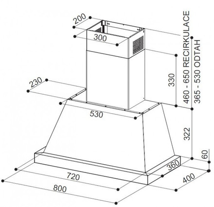 Komínový odsavač par Faber THEA EV8 DG MATT A80 bez rámu (2)
