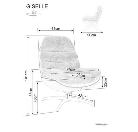 Křeslo Signal GISELLE růžová typ 236 / syntetická kůže béžová typ 237 (4)