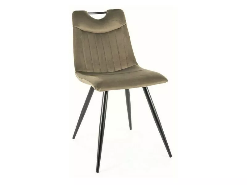 Moderní jídelní židle Signal ORFE VELVET černá podnož/olivová Bluvet 77