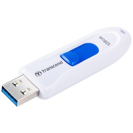 USB Flash disk Transcend JetFlash 790W 128 GB USB 3.1 Gen 1 - bílý/ modrý