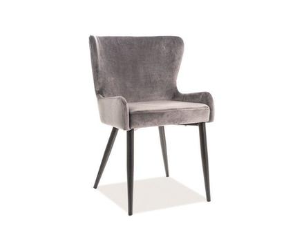 Moderní jídelní židle Signal PASSO II. VELVET, barva šedá, konstrukce černá, typ.72