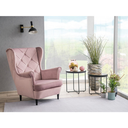 Konferenční stolek Signal MANTA 2v1 tvrzené sklo s mramorovým efektem, nohy kov černý (2)