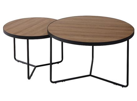 Konferenční stolky Signal ITALIA II sestava ořech/černý 80x80 cm