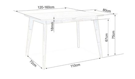 Dřevěný rozkládací jídelní stůl Signal BRANDO 120 (160)x80 dub (3)
