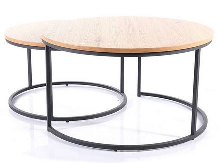 Konferenční stolek Signal ATLANTA III dub/ černá 2v1 80x80 cm